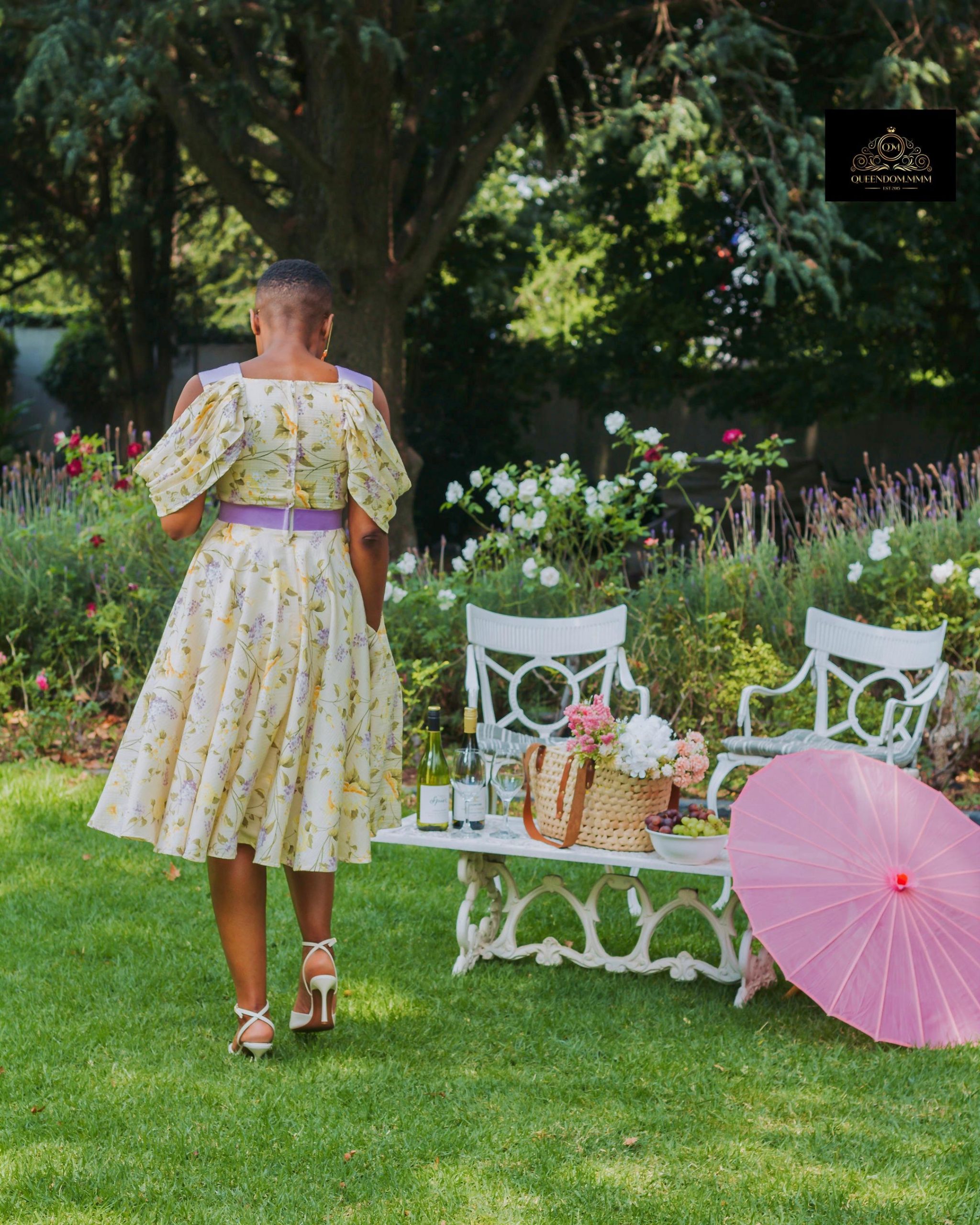 Draped sleeves floral dress - Image 4