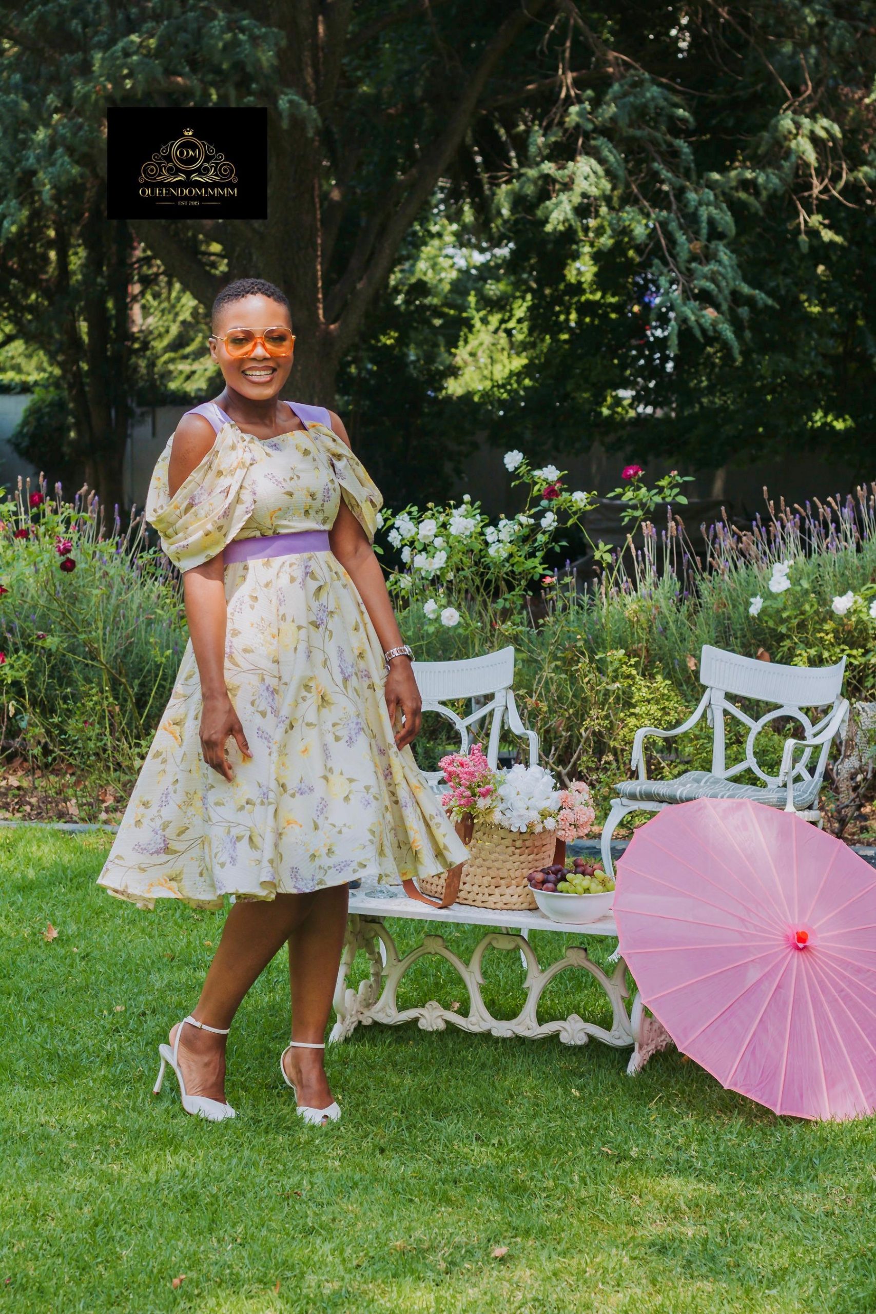 Draped sleeves floral dress - Image 3