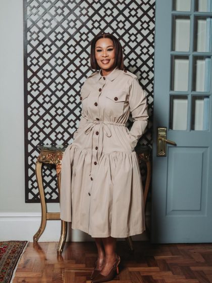Khaki Trench Dress