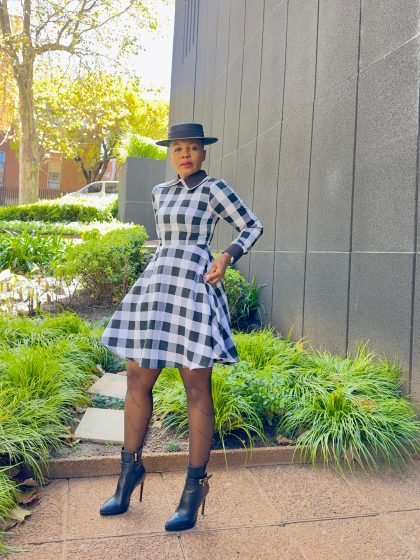 Black & White Shirt Flare Dress