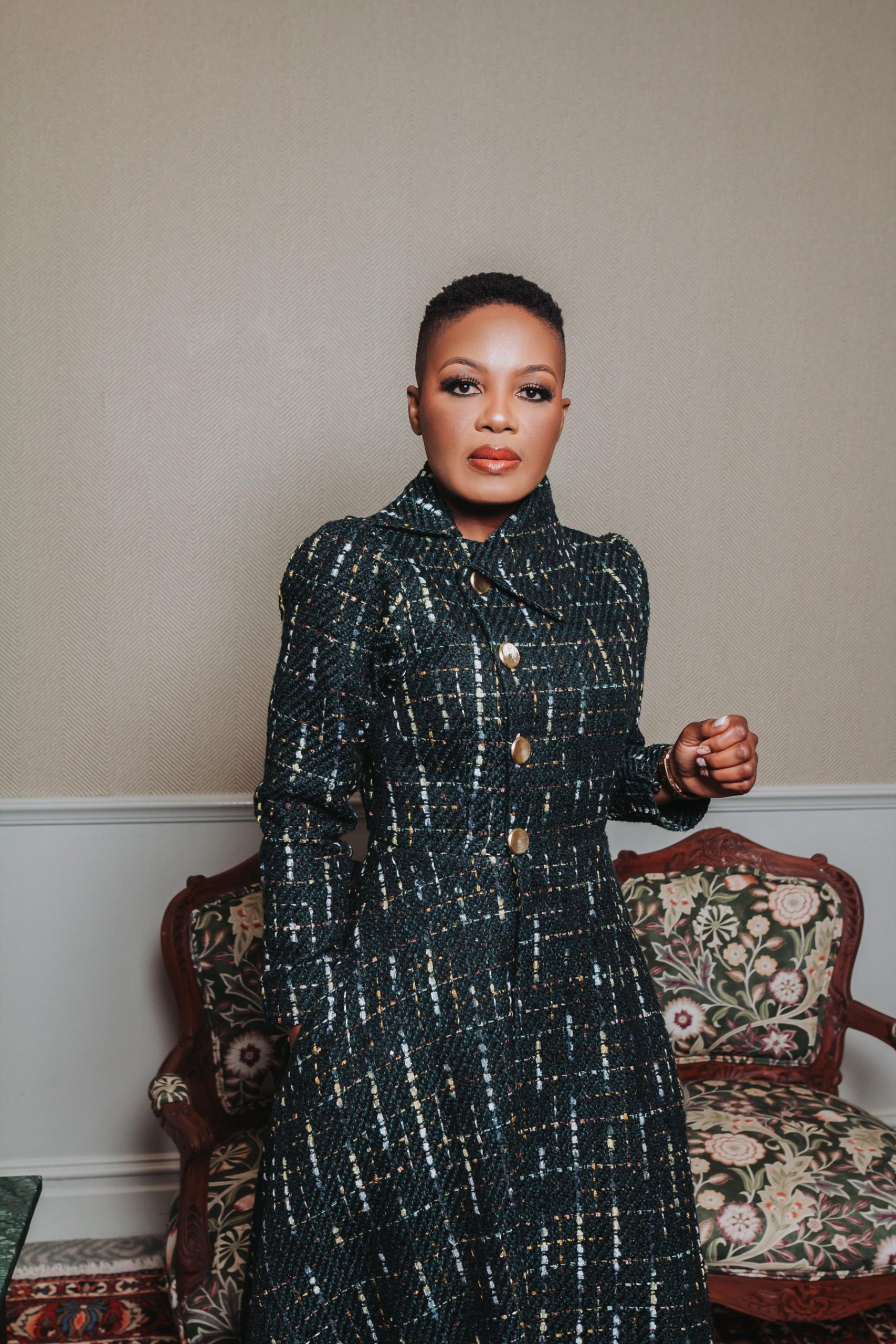 Evergreen Tweed Wrap Dress Coat - Image 3