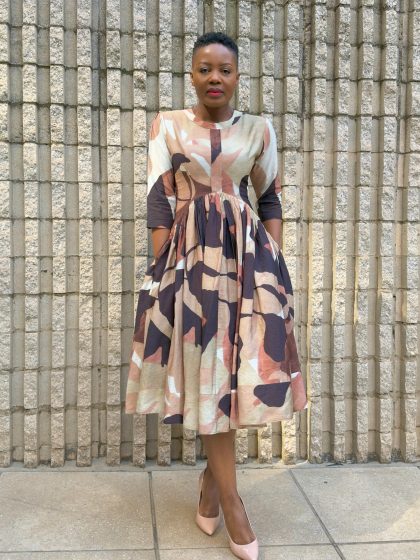 Earthy Abstract Print Dress