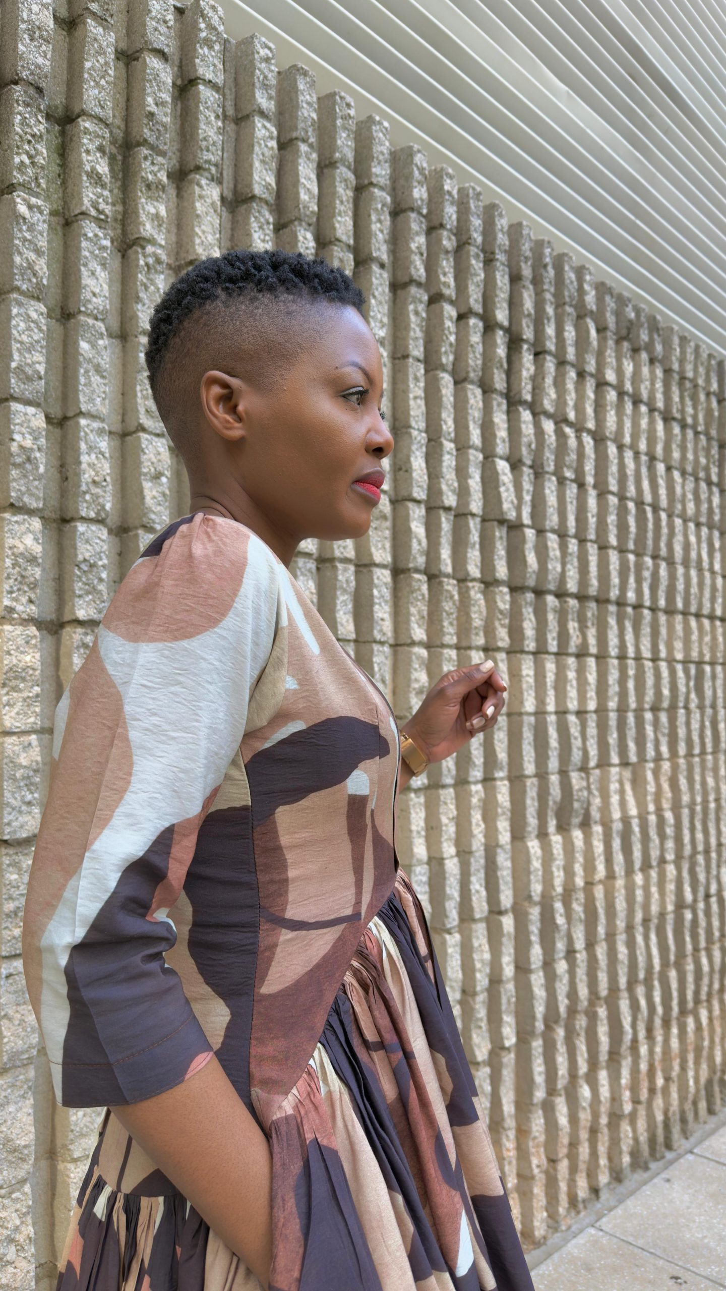 Earthy Abstract Print Dress - Image 3