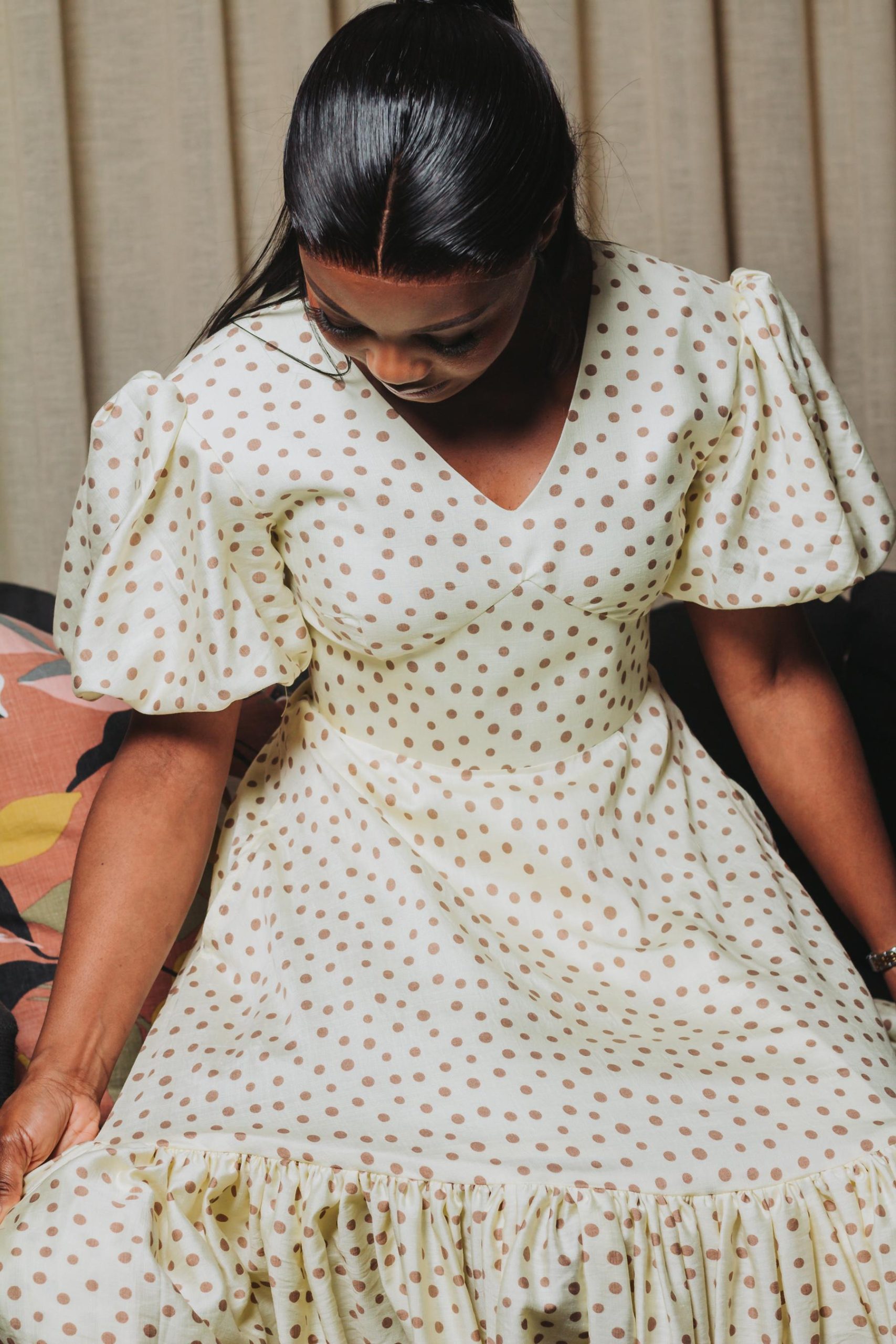 Butter Yellow Polka Dot Dress - Image 4