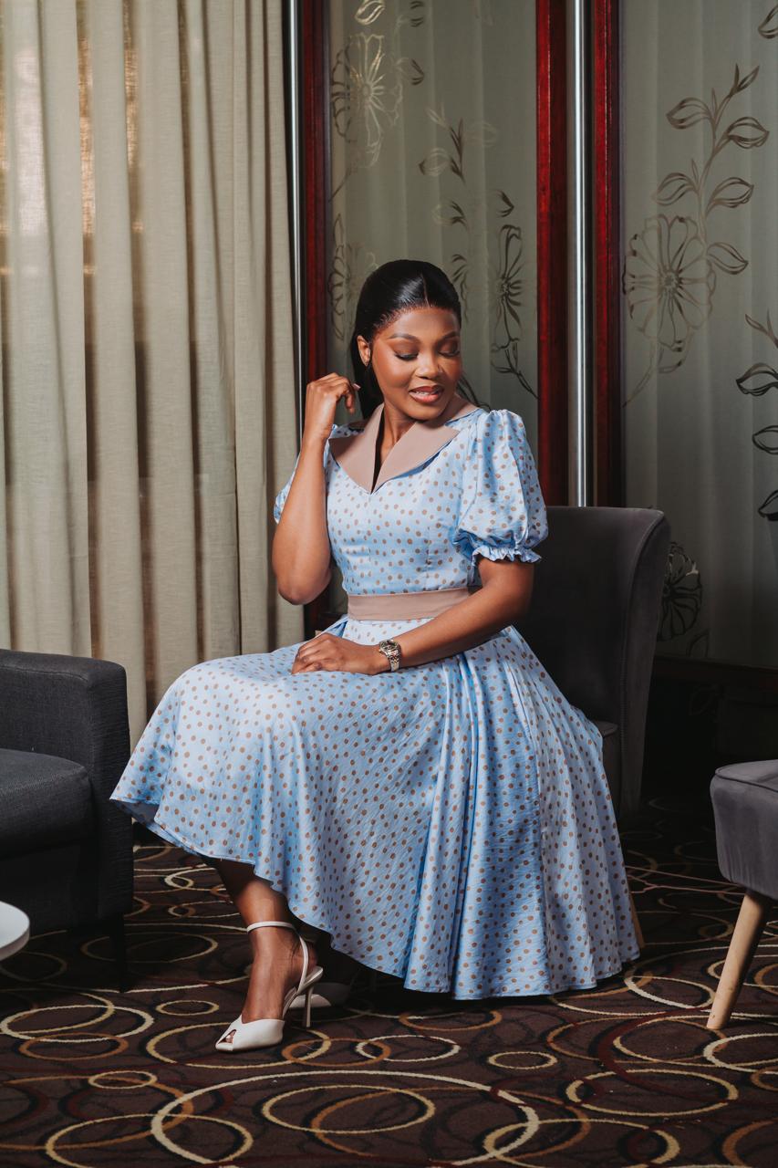 Sky Blue Polka Dot Dress - Image 2